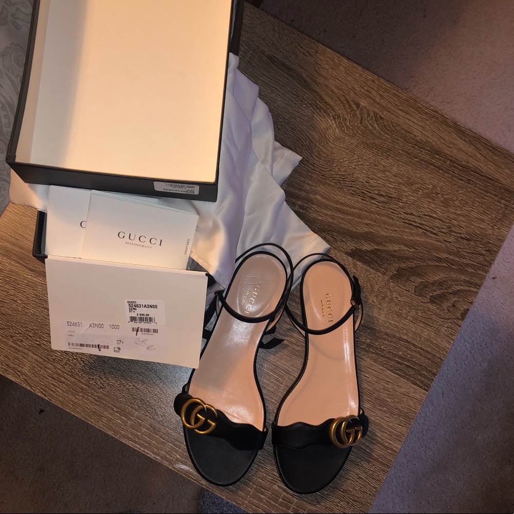 COPY - GUCCI leather sandal -Mormont double-G